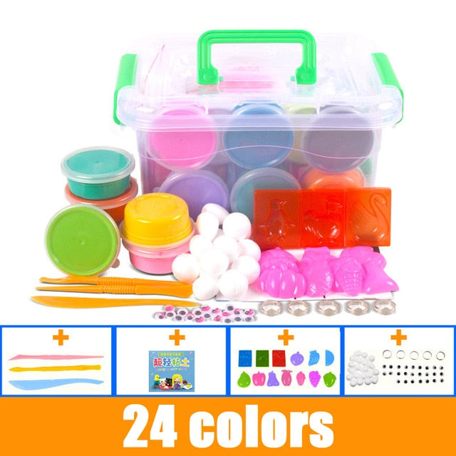 12/24/36 Pcs Colorful DIY Fluffy Floam Slime With Storage Box
